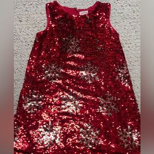 Girls Snowflake Flip Sequin Dress